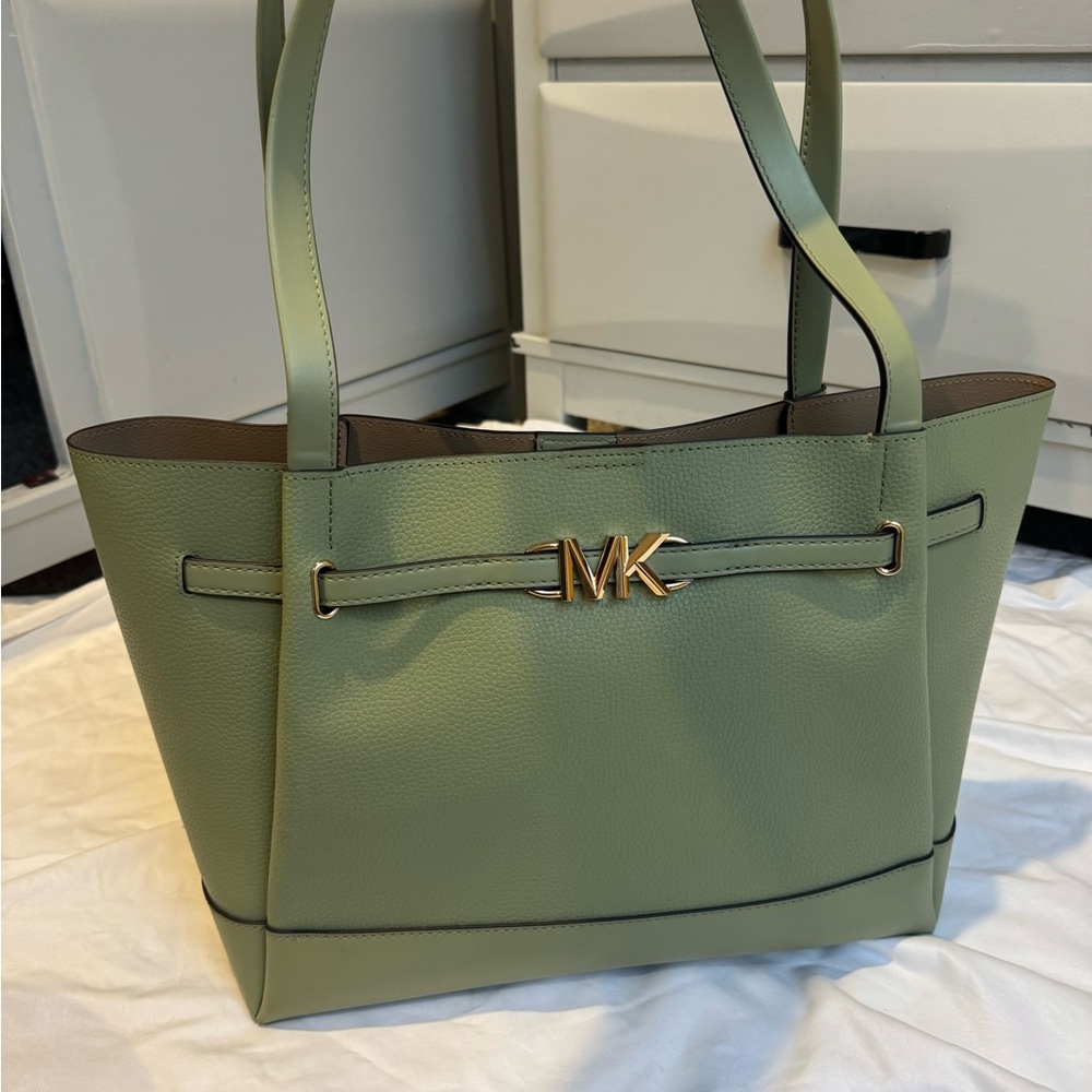 Michael Kors Green Leather Tote Bag